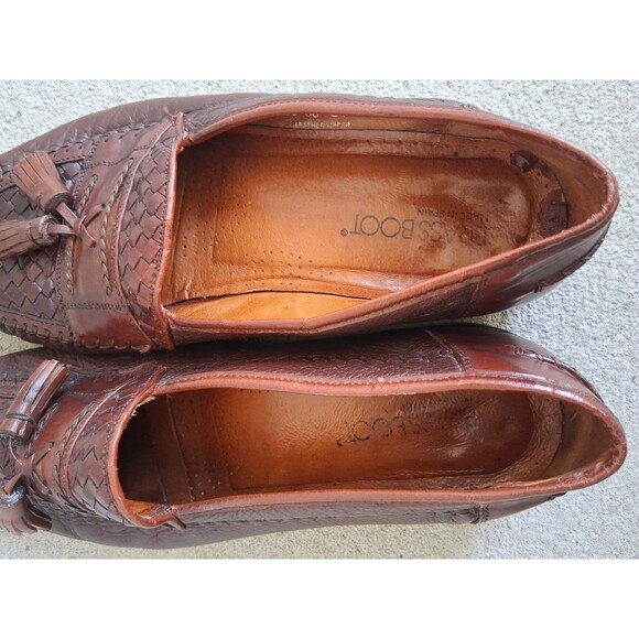 Brass Boot Mens Size 9.5 Leather Tassle Loafers Shoes Brown Handmade Spain main image 12